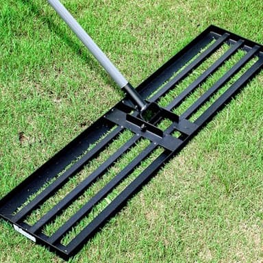 Walensee Rasen-Nivellierungsrechen, 2,1 m, 114,3 x 25,4 cm, Nivellierwerkzeug, robust, müheloses Rasen-Nivellierwerkzeug, Stahlgriff, Rasennivellierer für Hof, Garten, Golfplatz, einfache Ebene