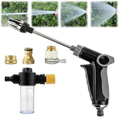 Water Blitz Hochdruckreiniger, 2026 Neu Power Hochdruckpistole, Ultrawasher Turbo Hochdruckreiniger Einstellbarer Wasserdurchfluss, TurboWasher für Gartenschlauch Für Autowäsche, Garten (1PC)
