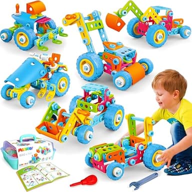 MOONTOY Konstruktionsspielzeug Geschenke für 5 Jährige Jungen, Kinder Spielzeug ab 4 5 6 7 8 9 Jahre, STEM Spielzeug, Bausteine für Jungen und Mädchen, Lernspielzeug Bauset 6 Modelle