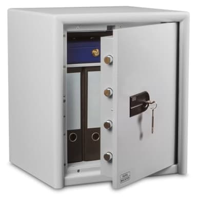 Burg Wächter Möbeltresor, Feuerschutztresor mit Schlüssel, Dual Safe, Sicherheitsstufe S2, Feuergeschützt, Widerstandsgrad LFS 30, VdS-geprüft, 50 L, 50,0 kg, DS 445 K, grau