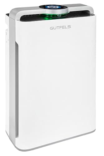 GUTFELS Luftreiniger und Luftbefeuchter, 2-in-1 Kombigerät, 4-Fach-Filtertechnologie, HEPA-11-Filter, inkl. Wassertank und Fernbedienung, für 60-70 m² Raumgröße, LR 67013 we