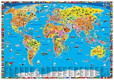 Erlebniskarte „Illustrierte politische Weltkarte