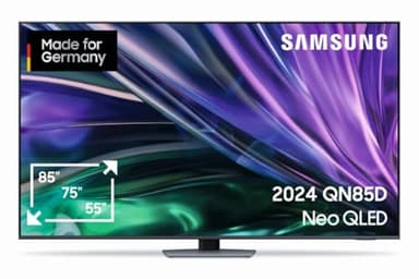 Samsung Neo QLED 4K QN85D UHD Fernseher 75 Zoll (189 cm), NQ 4K AI Gen2 Prozessor, HDR Mini LED TV, AI Upscaling, Smart TV, Dolby Atmos Sound, Gaming Hub, Motion Xcelerator 120Hz, Knox Security